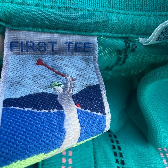 Vintage First Tee Striped Golf Shirt Size Large - Picture 5 of 5
